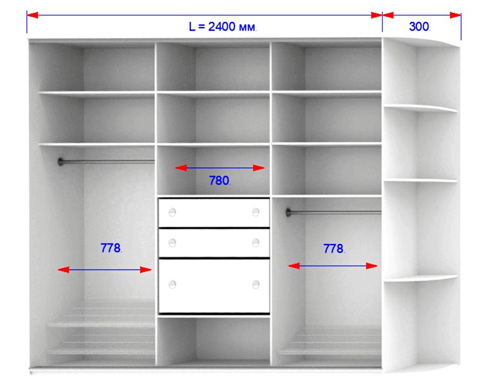 Как правильно определить глубину шкафа-купе